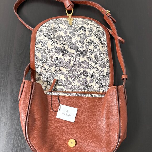Vera Bradley Carson Saddlebag, Brown Leather NWT - Picture 3 of 8